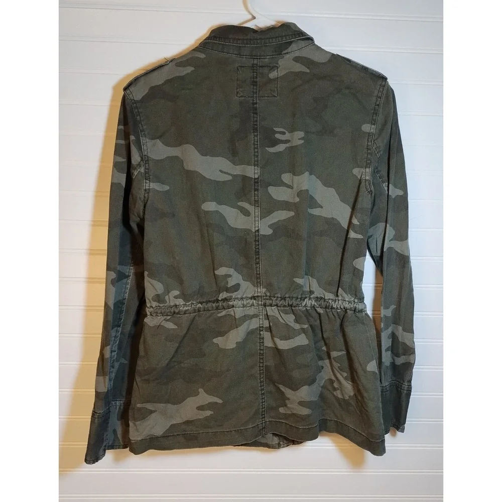Aeropostale Womens Sm Camouflage Print Utility Jacket Military Army Cargo Pocket